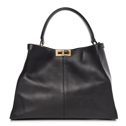 Fendi Vitello Seta Century Large Peekaboo X-Lite Black Fragola 1 of 11