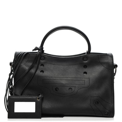 Balenciaga Veau Soyeux Perforated Blackout Hardware S City Black 1 of 7