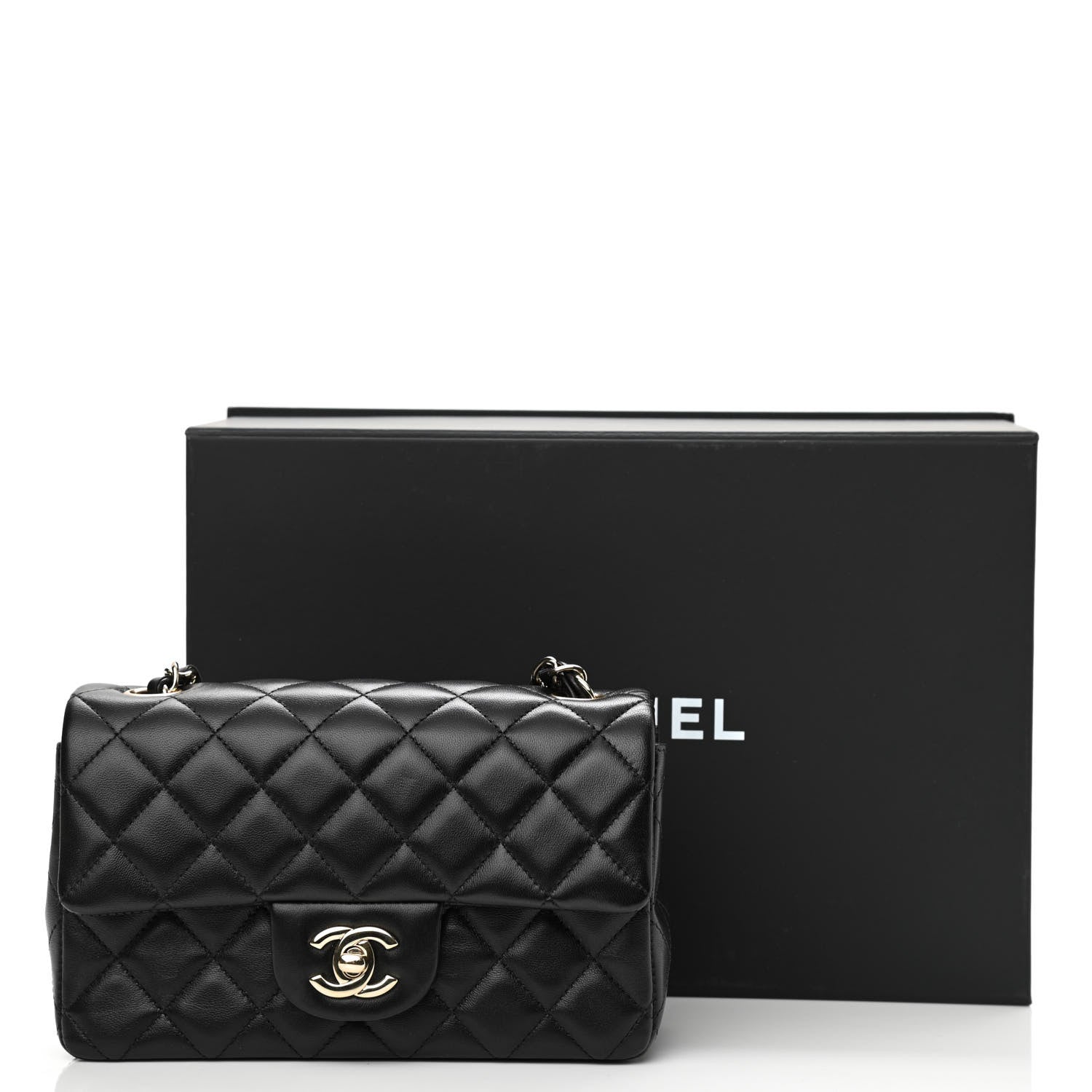 Chanel Lambskin Quilted Mini Rectangular Flap Black 10 of 10