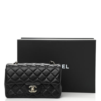 Chanel Lambskin Quilted Mini Rectangular Flap Black 10 of 10