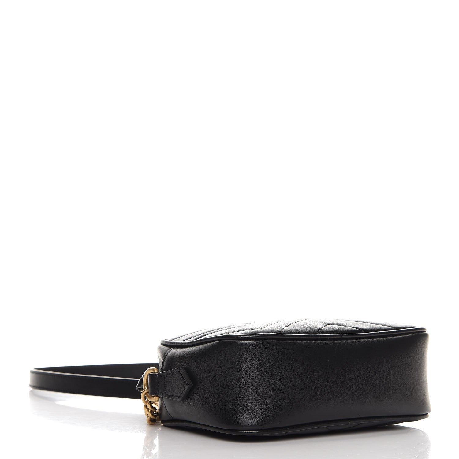 Gucci Calfskin Matelasse Mini GG Marmont Chain Shoulder Bag Black 4 of 7