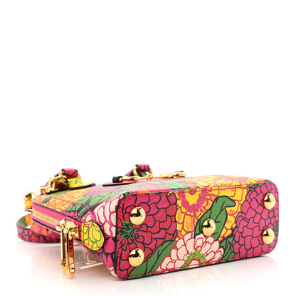 Gucci X KEN SCOTT Textured Calfskin Pomponica Print Mini Horsebit 1955 Top Handle Bag Multicolor Fuxia Pompom 4 of 10