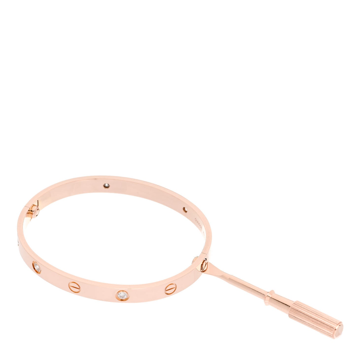 18K Pink Gold 4 Diamond LOVE Bracelet 18