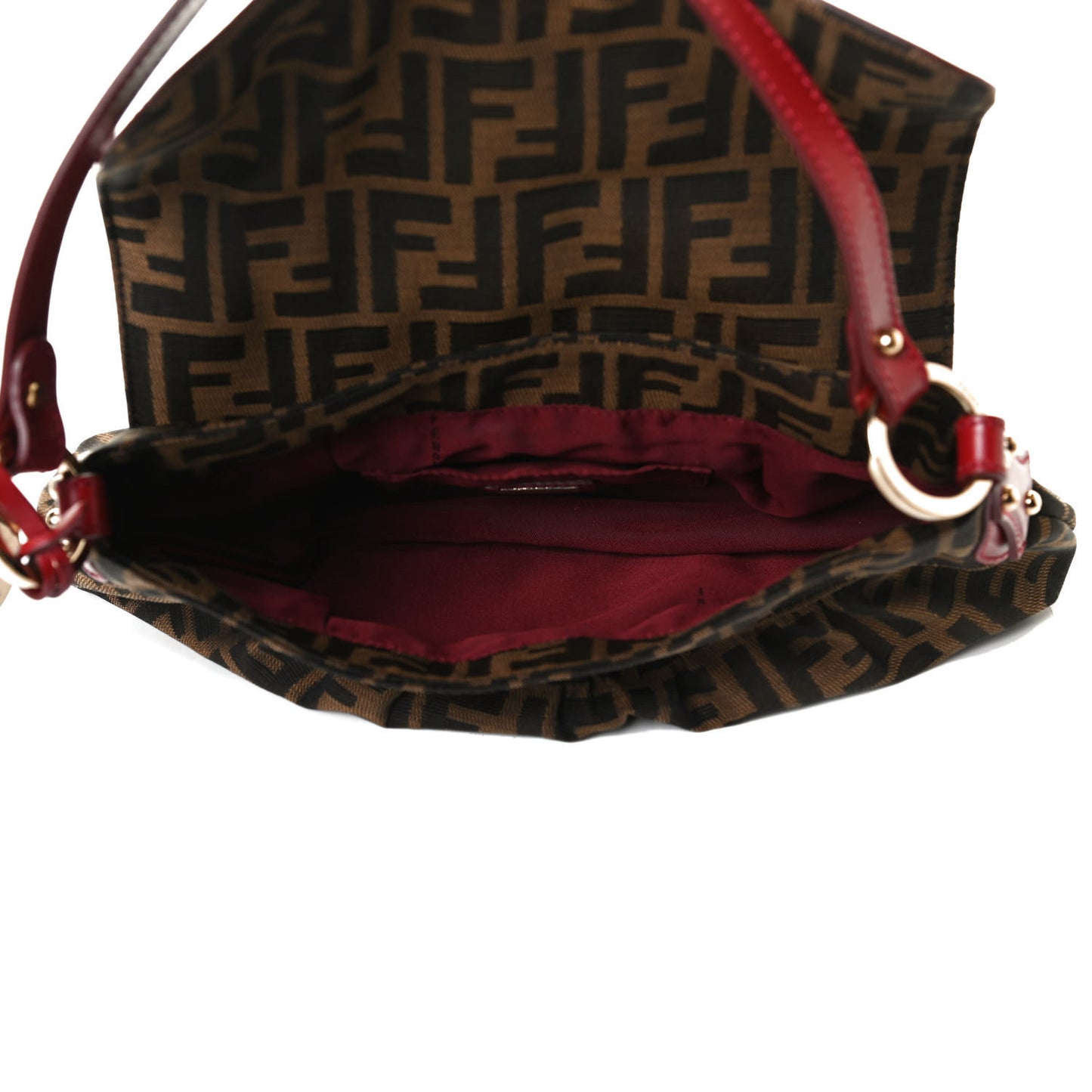 Zucca Cuoio Lucido Small Chef Shoulder Bag Tobacco Rosso Scuro