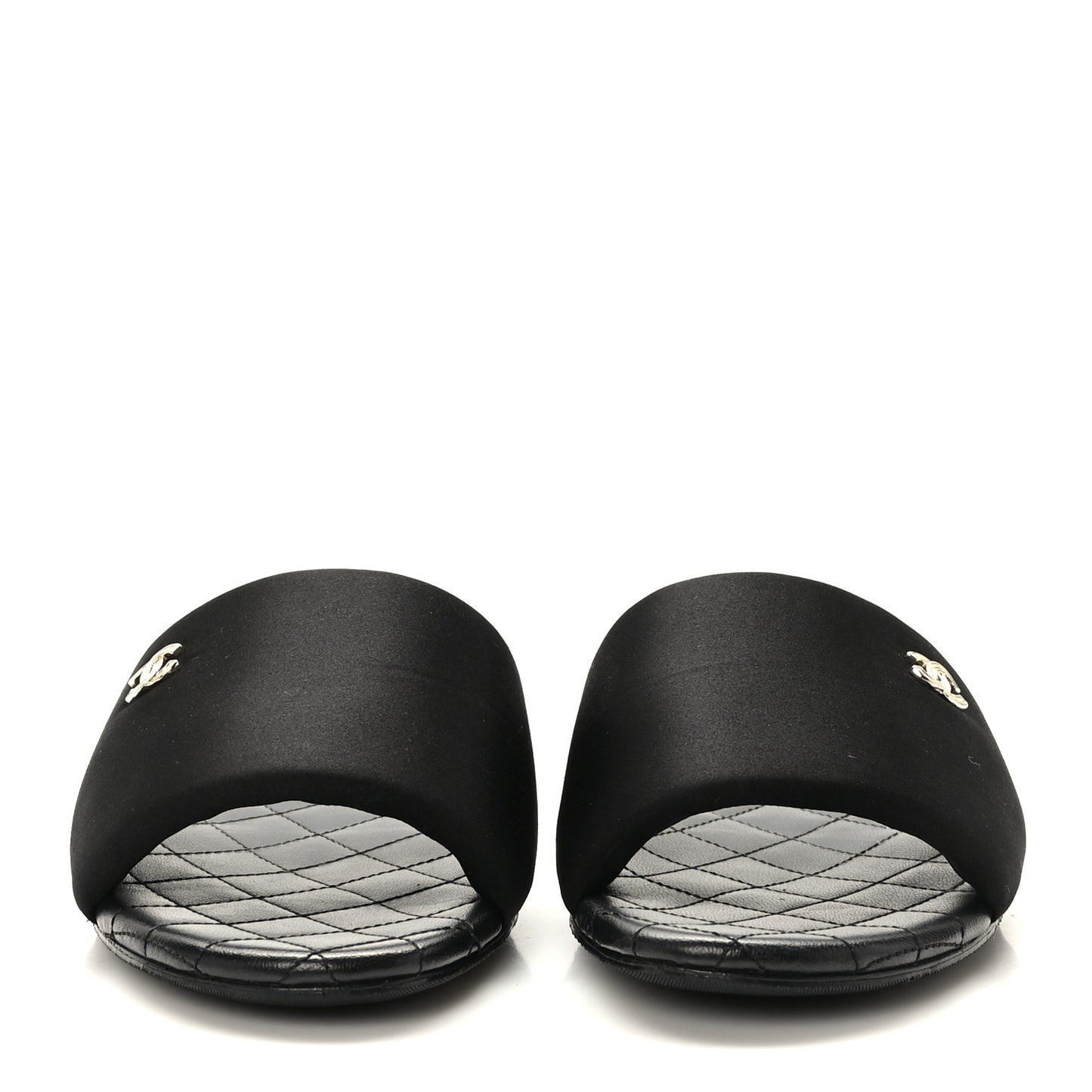 Satin Mule Sandals 41 Black