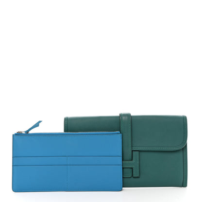 Hermes Swift Verso Jige Duo Clutch Vert Vertigo Bleu Zanzibar 3 of 9