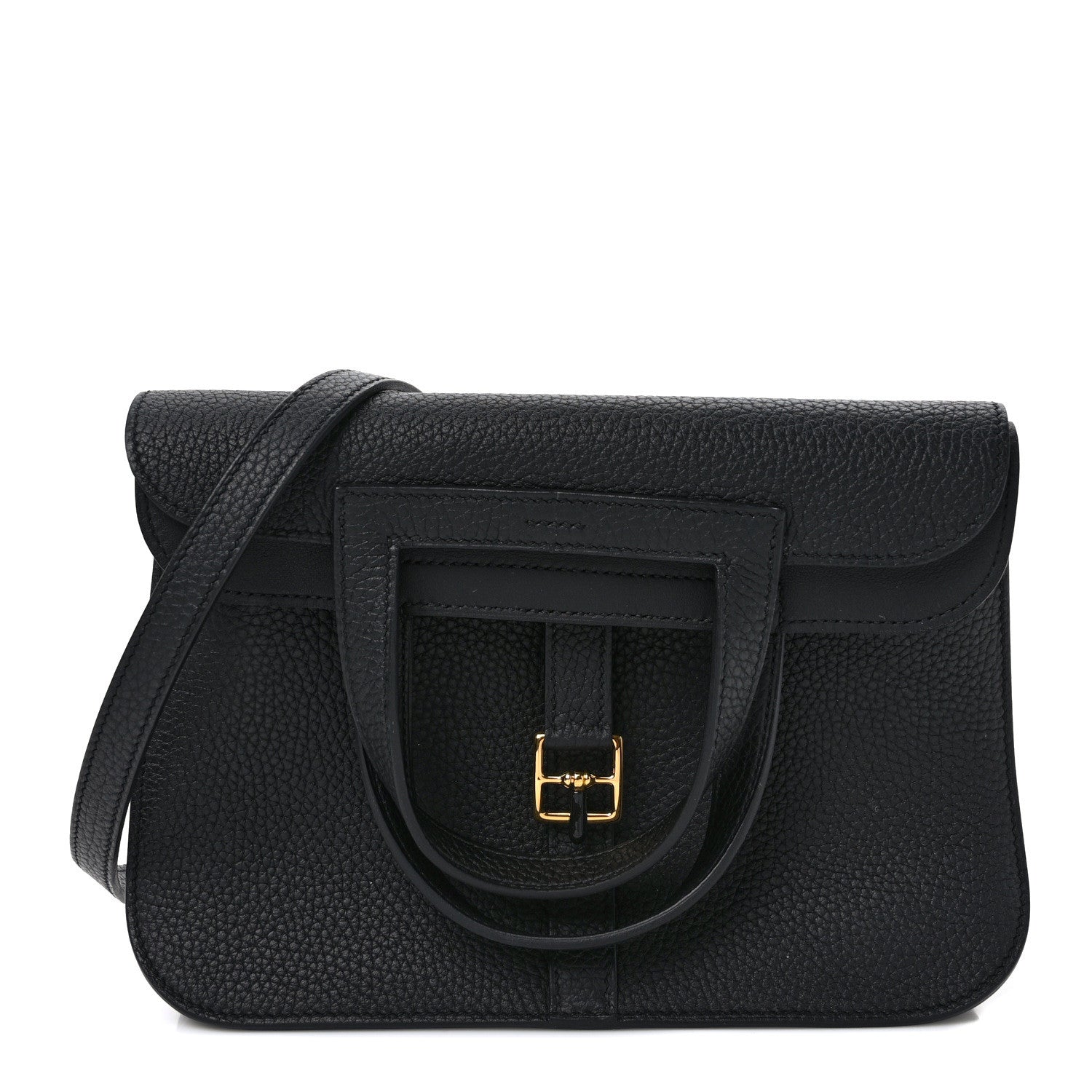 Hermes Taurillon Clemence Halzan 25 Black 1 of 8