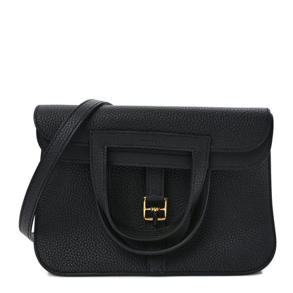 Hermes Taurillon Clemence Halzan 25 Black 1 of 8