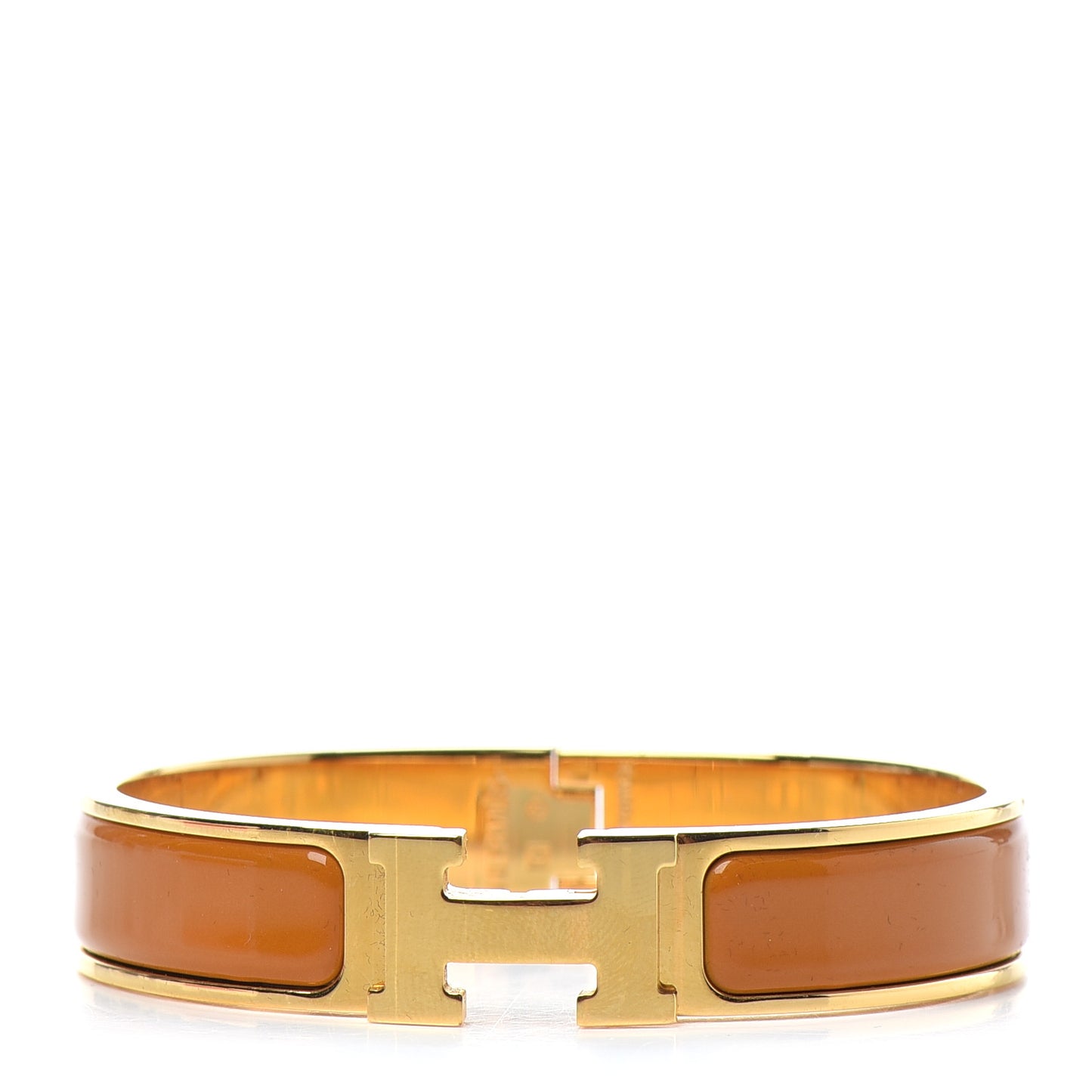 Enamel Narrow Clic Clac H Bracelet PM Jaune Madras