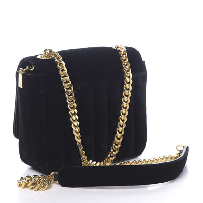 Saint Laurent Velvet Matelasse Small Vicky Chain Bag Black 3 of 9