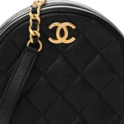 Chanel Caviar Quilted Small Round Bag With Chain Black 8 of 10