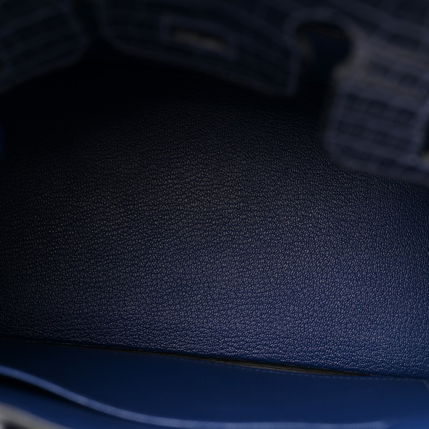 Taurillon Novillo Matte Alligator Birkin Touch 25 Bleu Saphir Marine