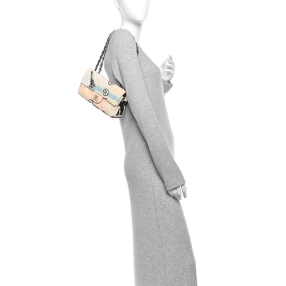 Chanel Canvas Small Printed Eiffel Tower Flap Bag Beige Multicolor 2 of 13