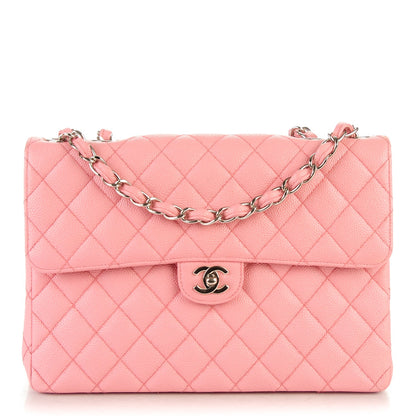 Chanel Caviar Jumbo Single Flap Pink 1 of 7
