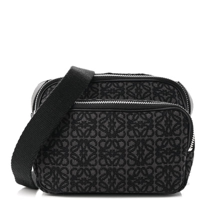 Loewe Jacquard Anagram Calfskin Mini Camera Bag Anthracite Black 1 of 8