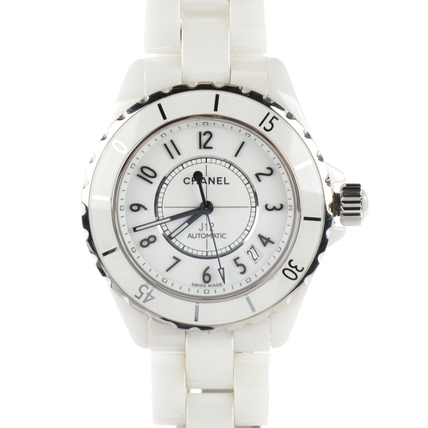 Stainless Steel Ceramic 38mm J12 Automatic Watch White