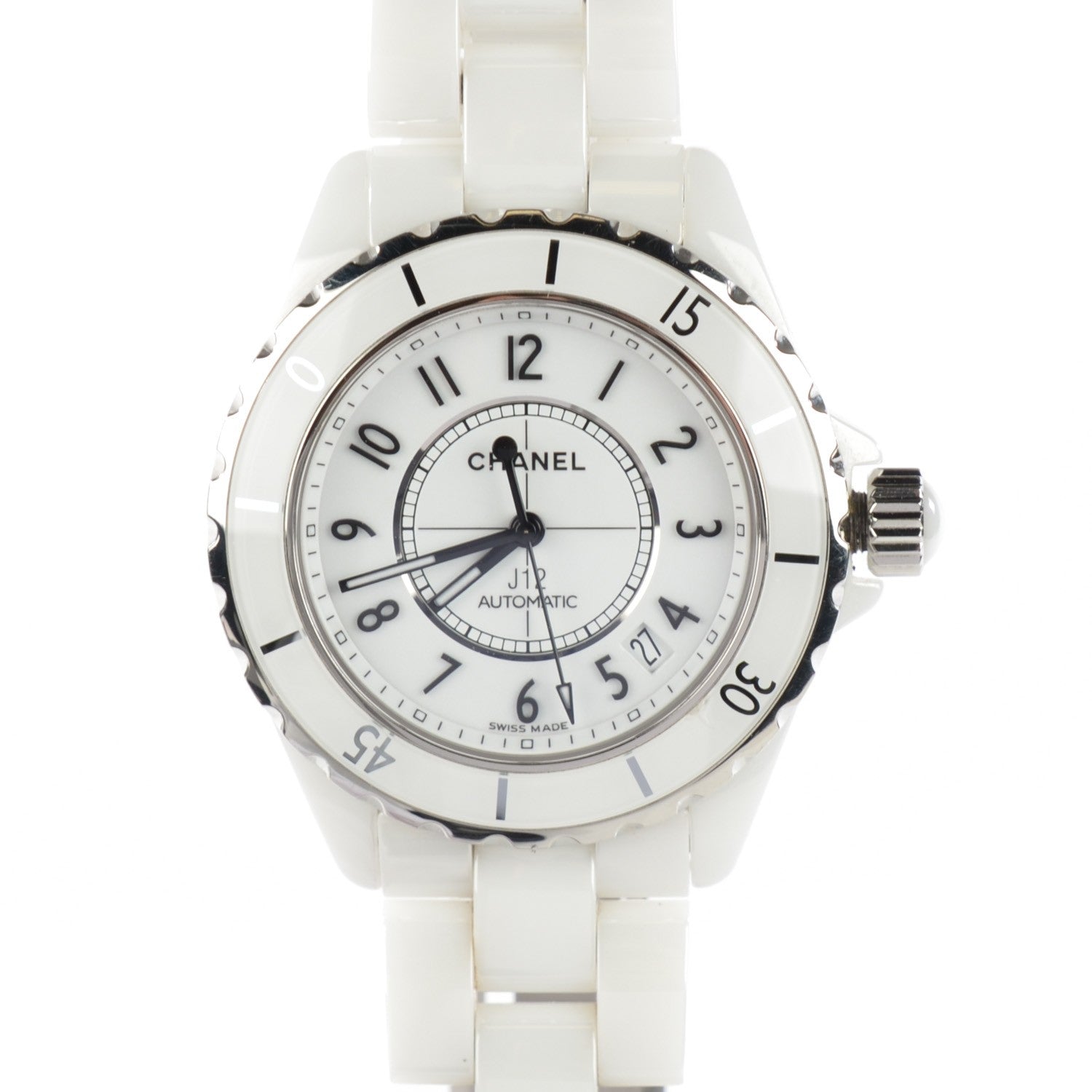 Chanel Stainless Steel Ceramic 38mm J12 Automatic Watch White 1 of 7