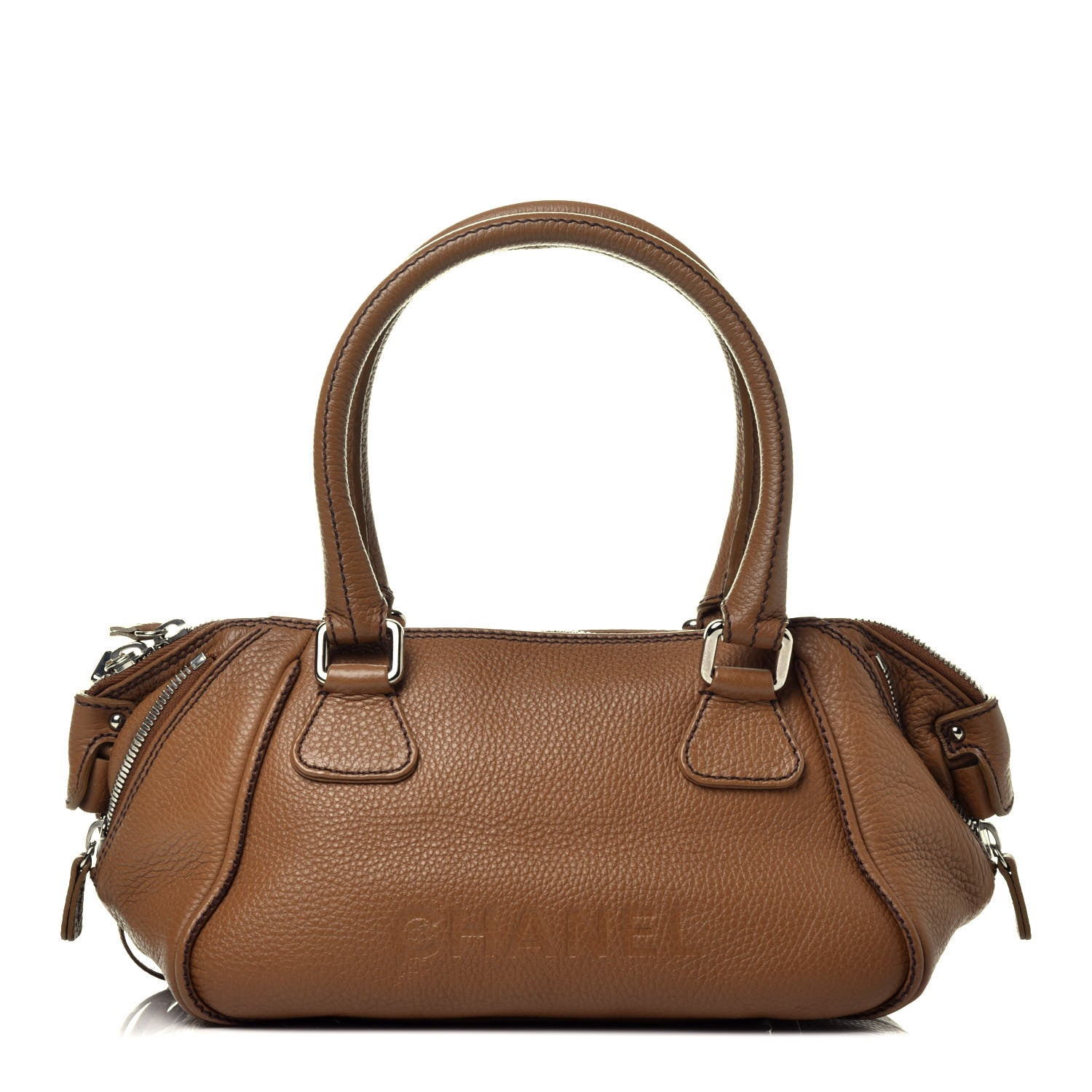 Chanel Calfskin Small Tassel Bowler Light Brown 1 of 9