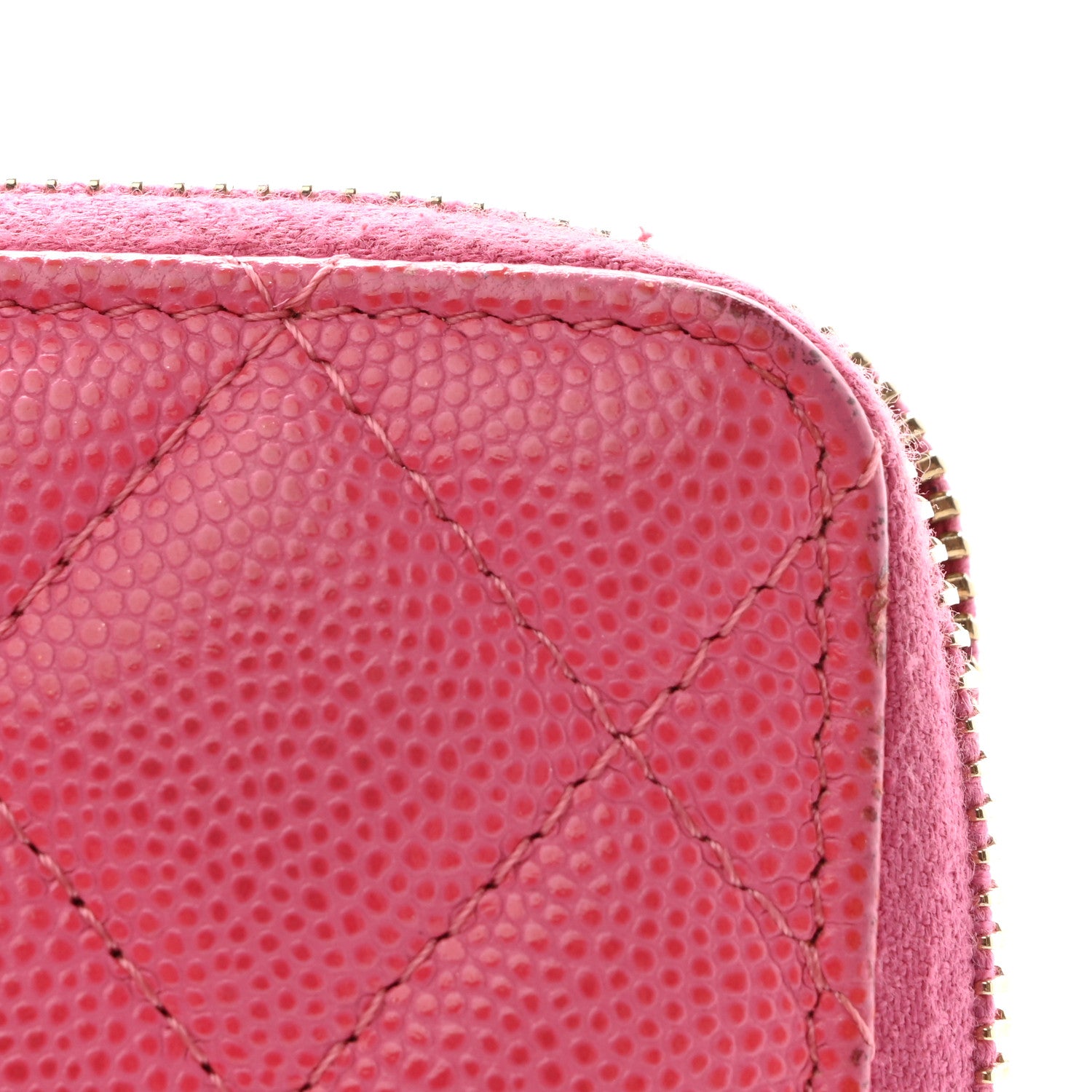 Chanel Caviar Quilted Zipped Key Holder Case Pink 9 of 14