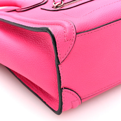 Celine Drummed Calfskin Nano Luggage Fluo Pink 9 of 10