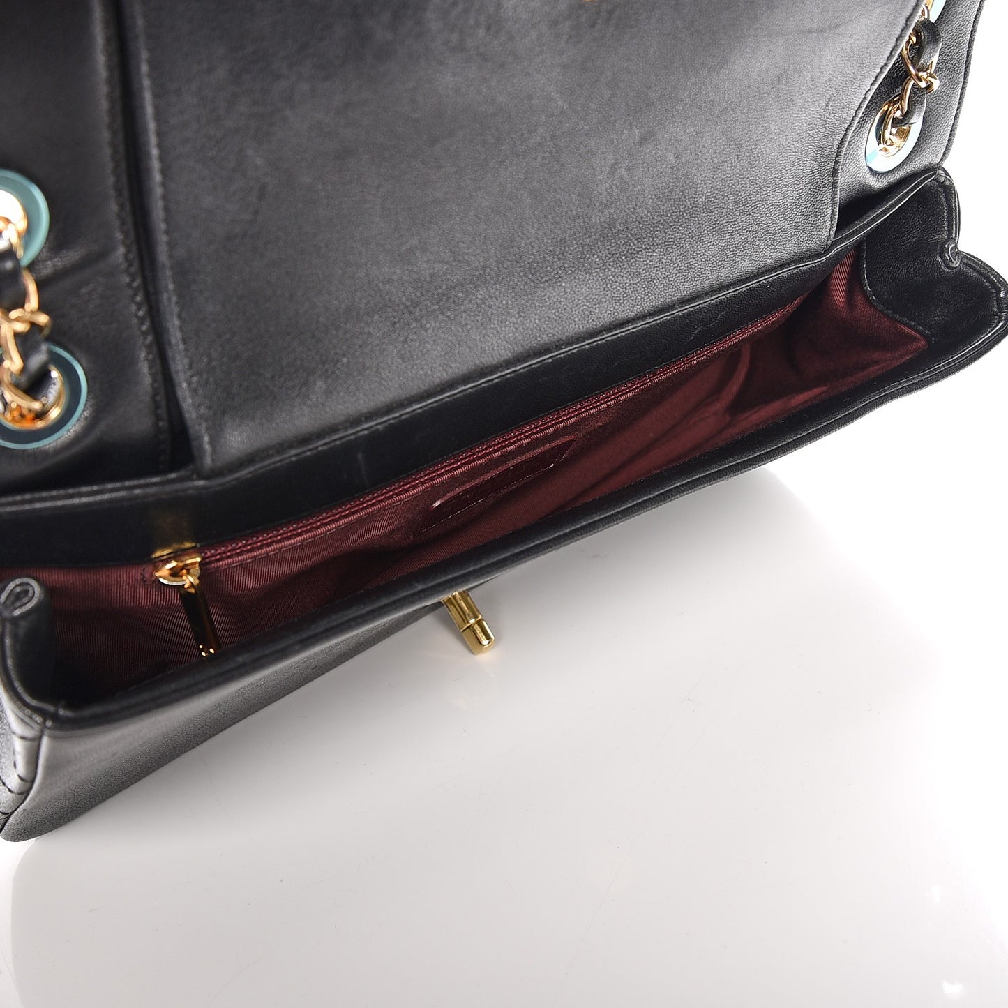 Sheepskin Quilted Vintage Mademoiselle Flap Black