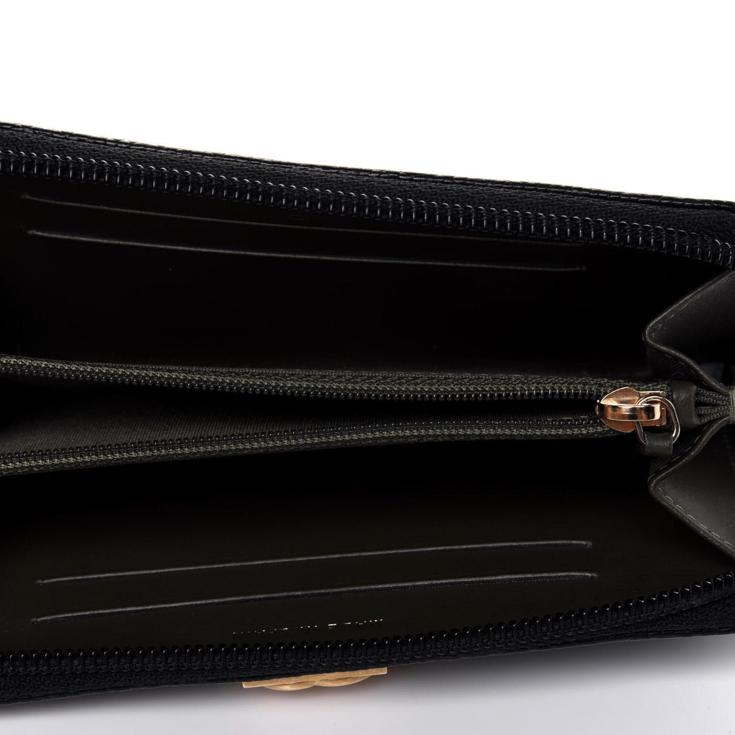 Caviar Quilted Small Boy Zip Around Wallet Black