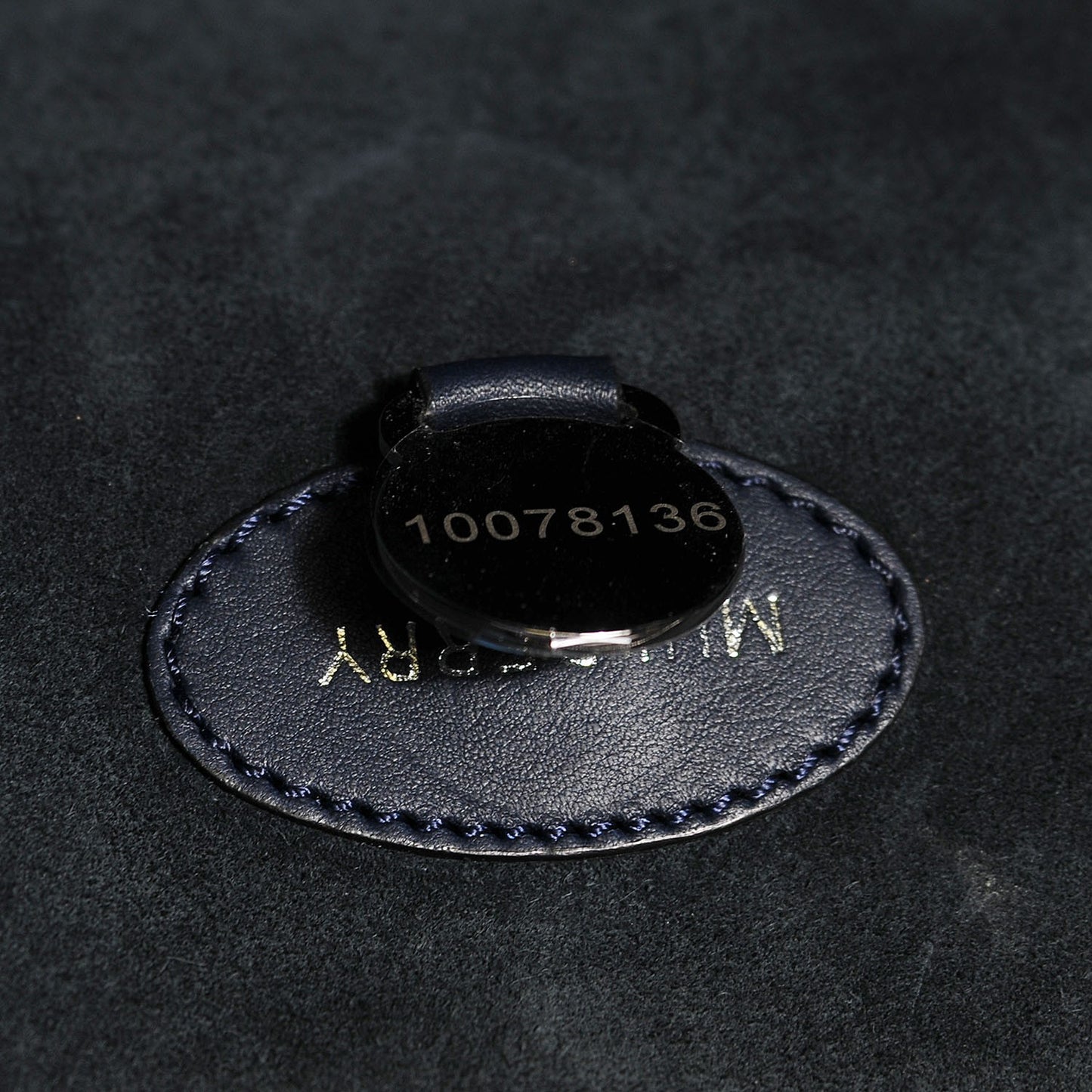 Silky Calf Nubuck Stripe Medium Willow Tote Midnight Blue