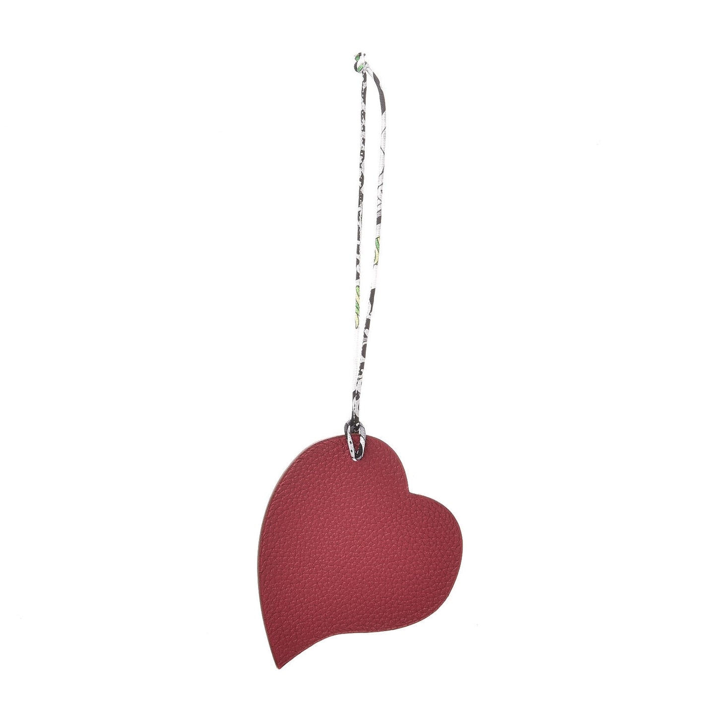 Togo Epsom Petit H Heart Bag Charm Rubis Orange