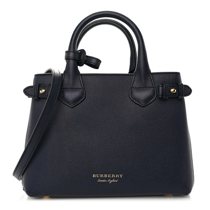 Burberry Grainy Calfskin House Check Small Banner Tote Ink Blue 1 of 12