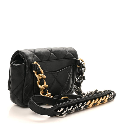 Chanel Goatskin Quilted Chanel 19 Waist Bag Black 3 of 10