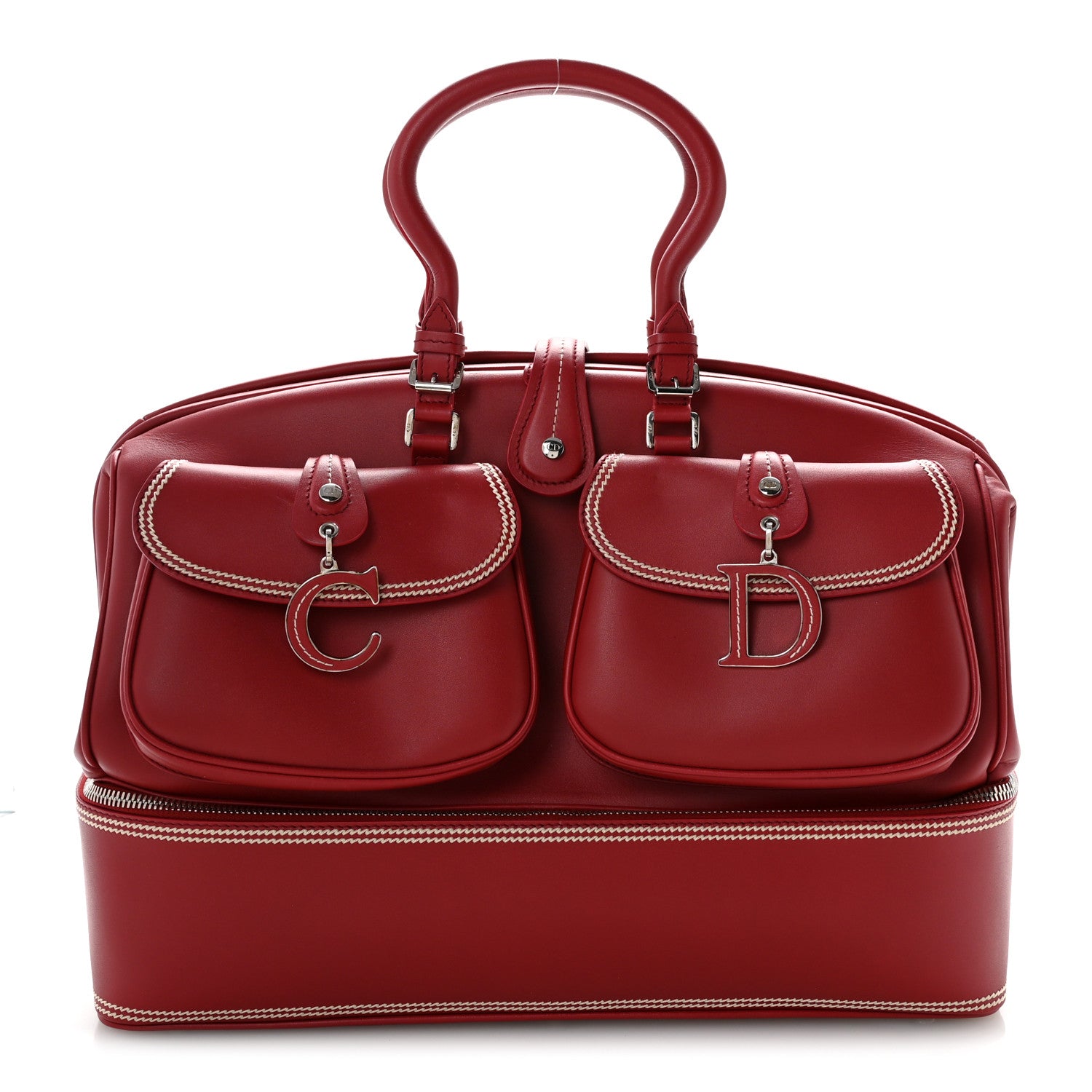 Christian Dior Calfskin Large Detective Satchel Rouge Bordeaux 1 of 14