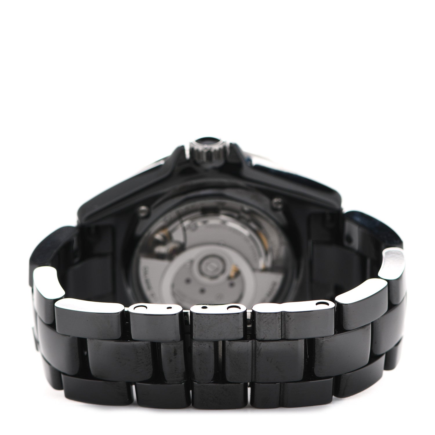 Chanel Stainless Steel Ceramic Diamond 38mm J12 Automatic Watch Black 3 of 5