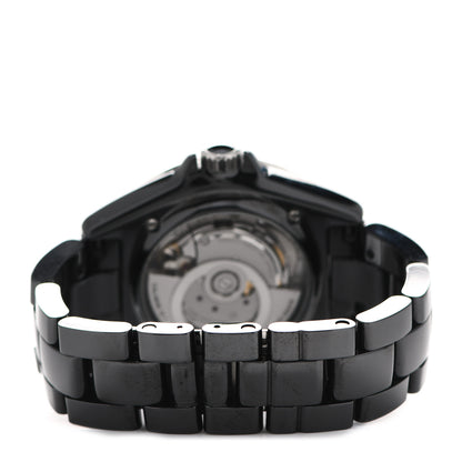 Chanel Stainless Steel Ceramic Diamond 38mm J12 Automatic Watch Black 3 of 5