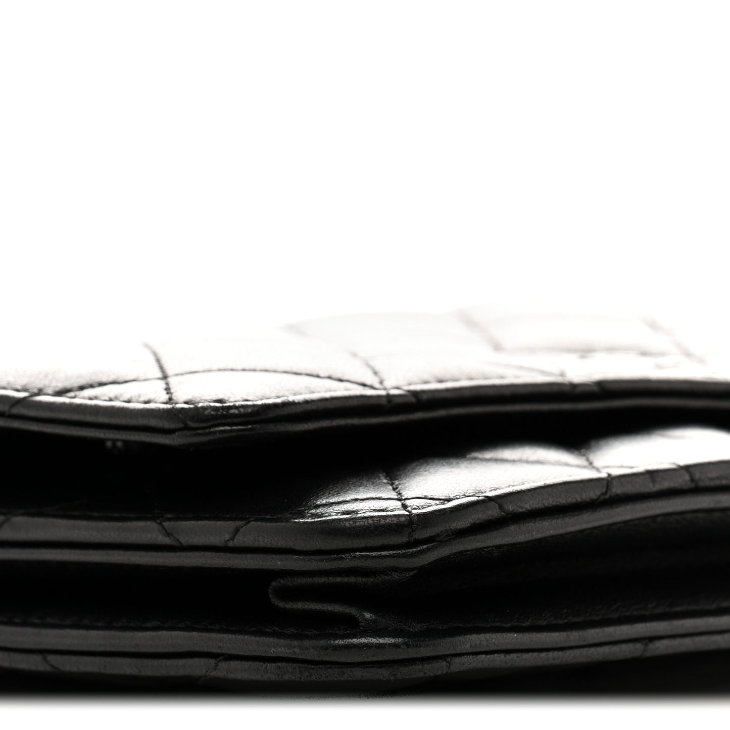 Lambskin Quilted Wallet On Chain WOC Black