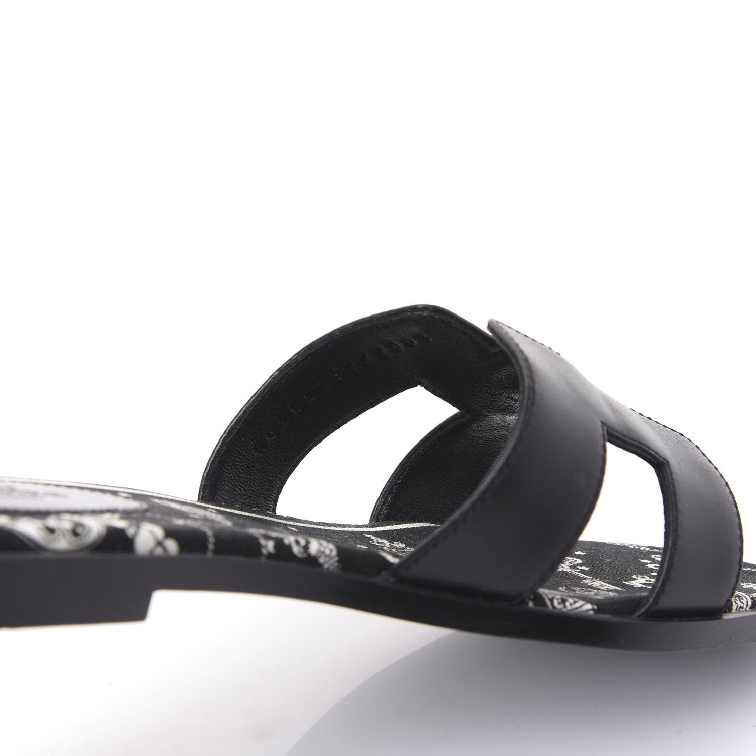 Hermes Box Calfskin Oran Sandals 38 Black 8 of 9