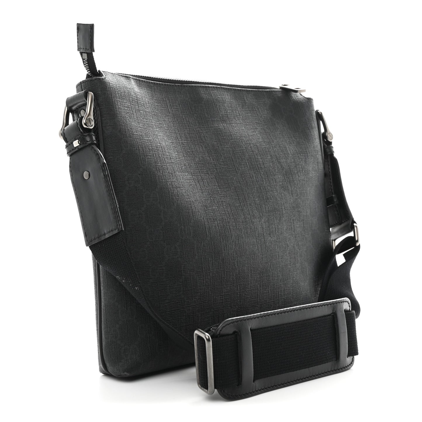 GG Supreme Monogram Crossbody Messenger Bag Black Grey