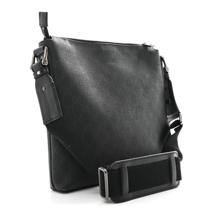 Gucci GG Supreme Monogram Crossbody Messenger Bag Black Grey 3 of 14