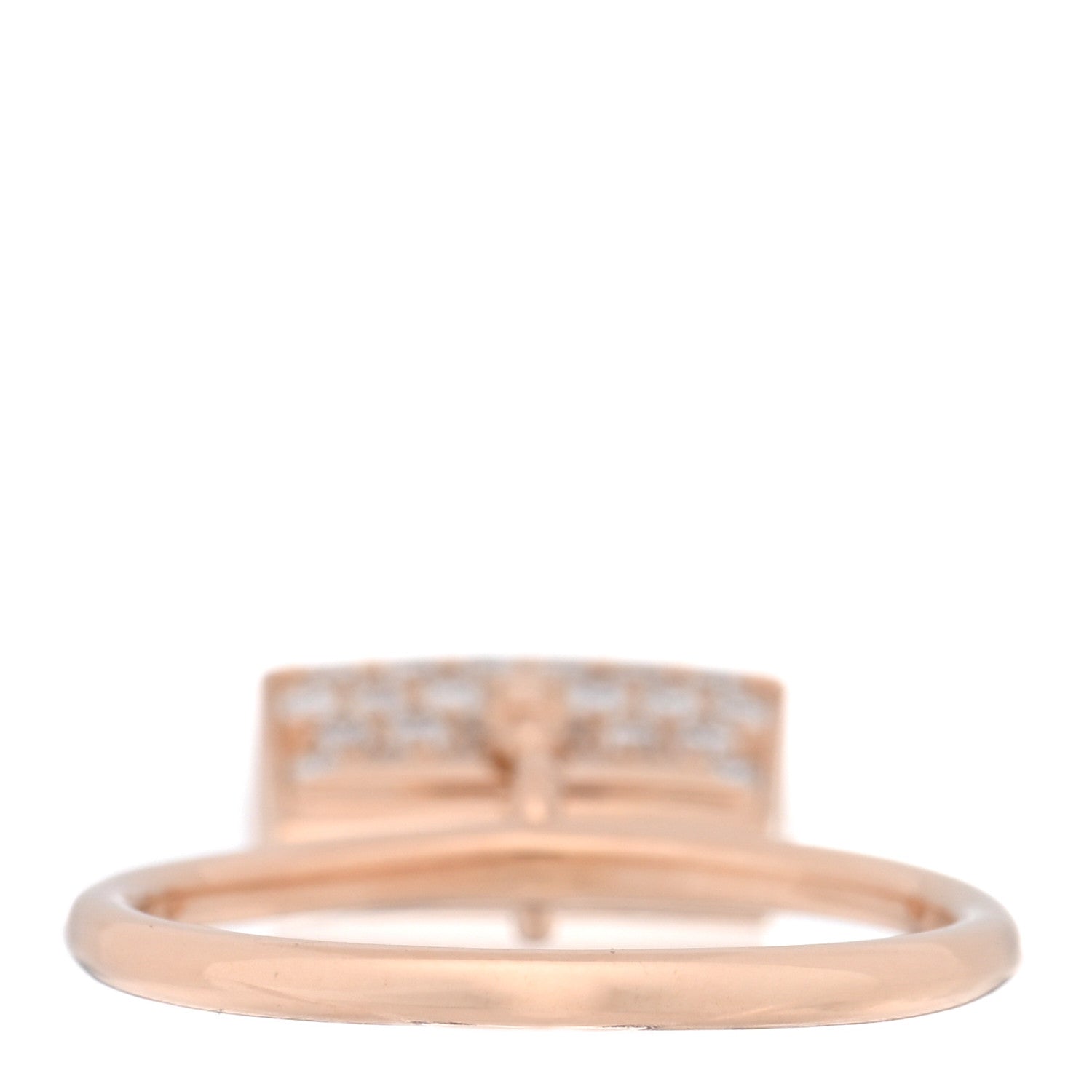 Hermes 18K Rose Gold Diamond Kelly Amulettes Ring 49 4.75 3 of 5