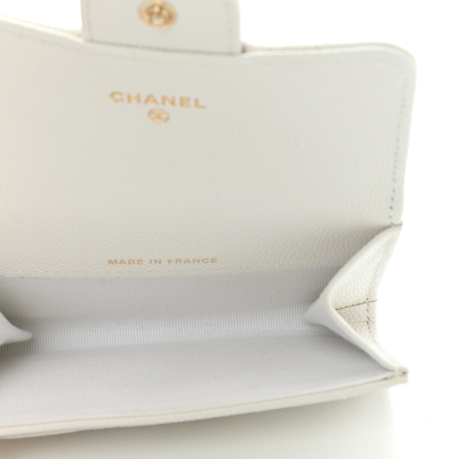 Chanel Caviar Quilted Flap Card Holder Wallet White 5 of 10