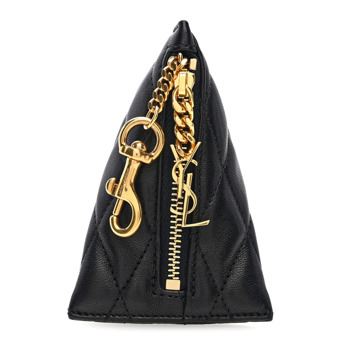 Saint Laurent Lambskin Quilted Berlingo Bag Charm Black 1 of 7
