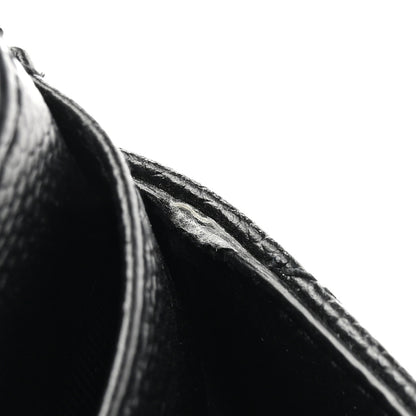 Saint Laurent Grain De Poudre Matelasse Chevron Monochrome Monogram Credit Card Case Black 9 of 12