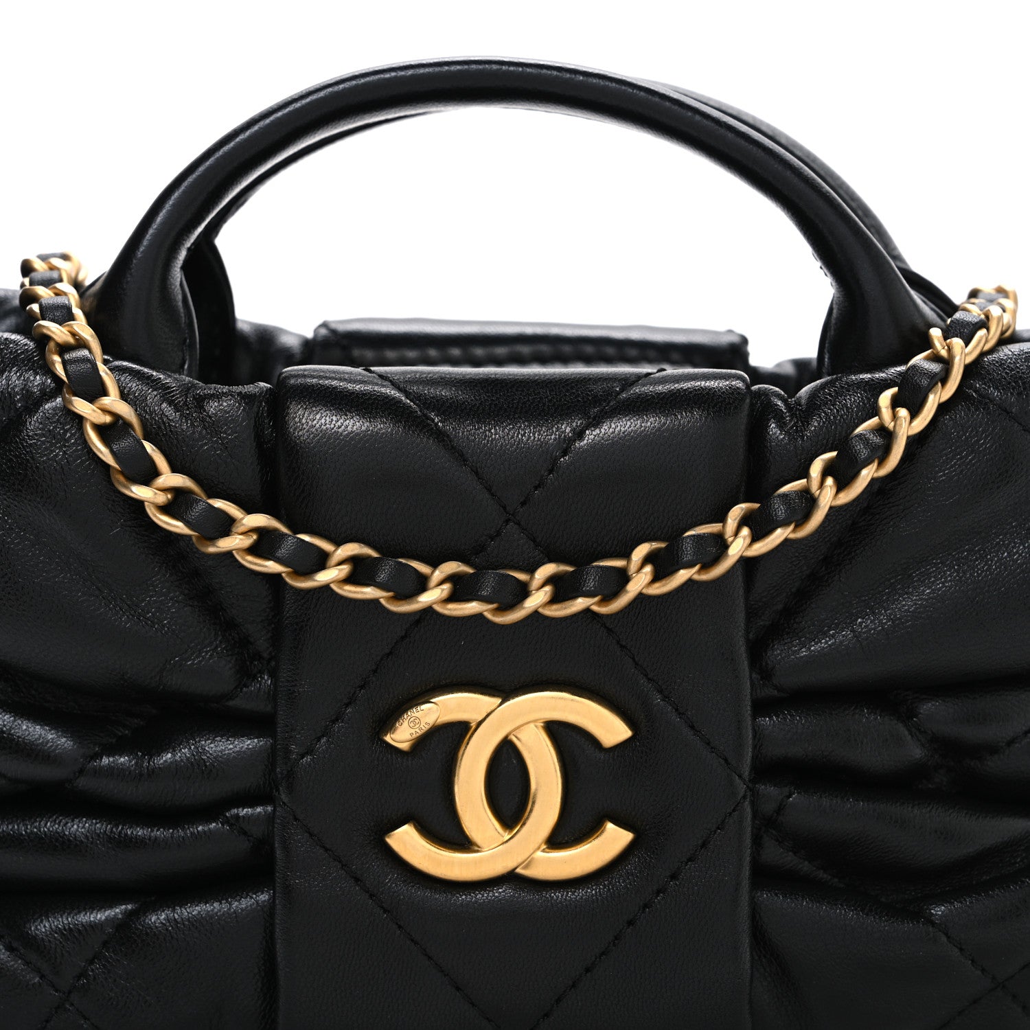 Chanel Lambskin Quilted Mini Bow Bag Black 8 of 10