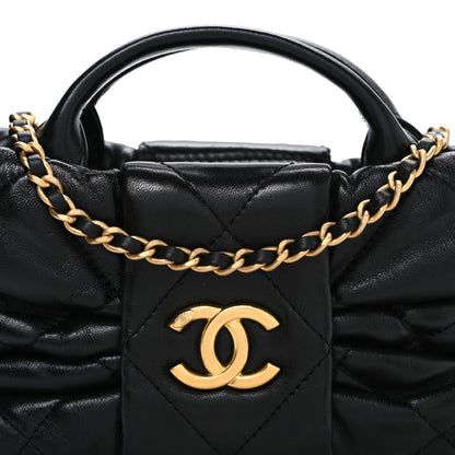 Chanel Lambskin Quilted Mini Bow Bag Black 8 of 10