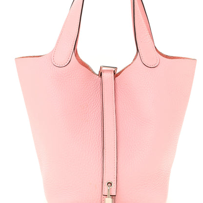 Hermes Taurillon Clemence Picotin Lock 18 PM Rose Sakura 8 of 12