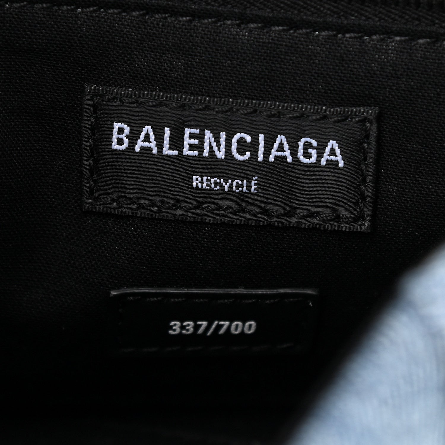 Balenciaga Denim Patchwork Small Hourglass Top Handle Bag Washed Blue 6 of 9