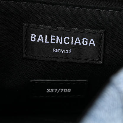 Balenciaga Denim Patchwork Small Hourglass Top Handle Bag Washed Blue 6 of 9