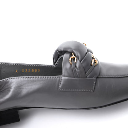 Chanel Lambskin CC Braided Chain Loafers 35.5 Grey 9 of 13