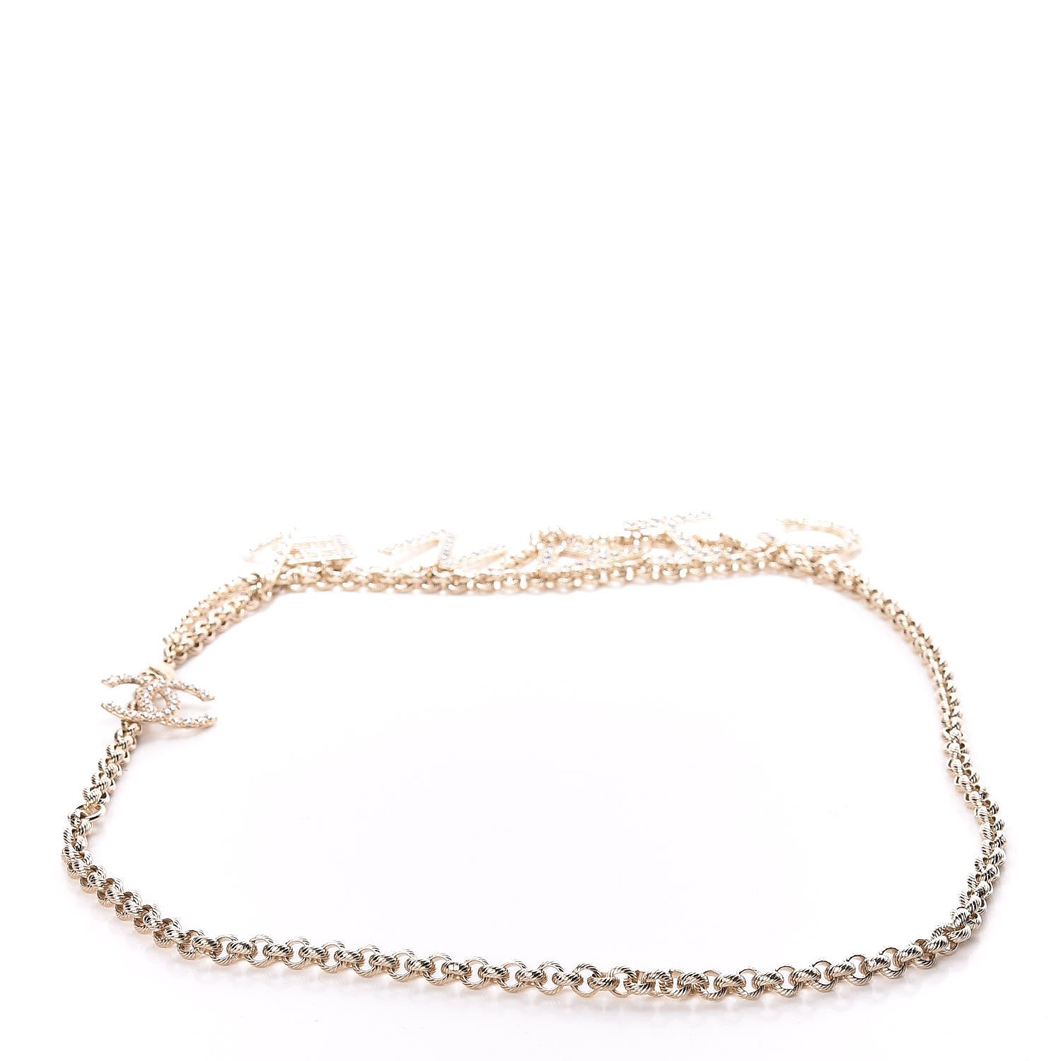Chanel Metal Crystal 90's Icon Logo Chain Belt Gold 3 of 6