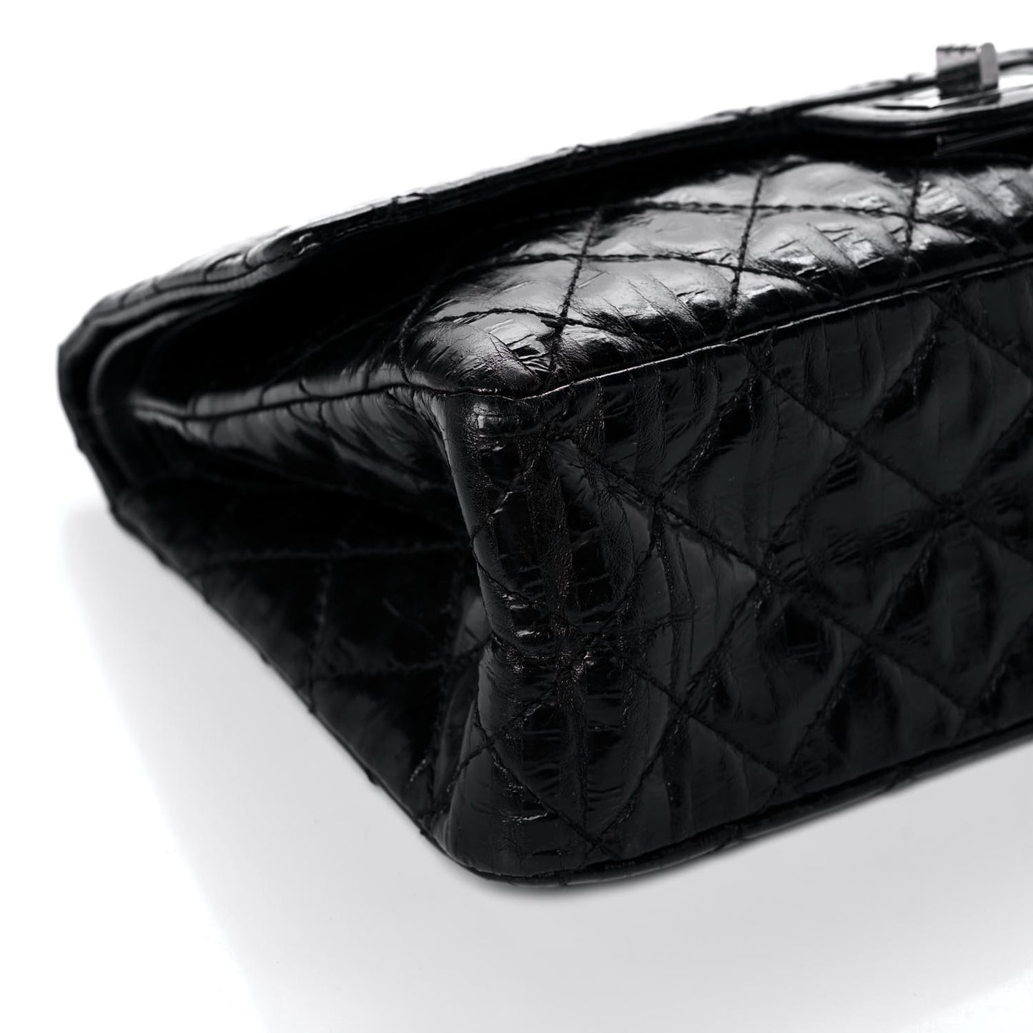 Metallic Calfskin Striped 2.55 Reissue 226 Flap Black