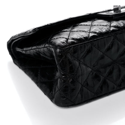 Chanel Metallic Calfskin Striped 2.55 Reissue 226 Flap Black 9 of 15